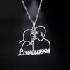 Custom Name Necklace Boy Girl Kiss Personalized Stainless Steel Jewelry Anniversary Customized for Women Couples Lovers Gifts