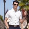 Breathable Modal Business and Leisure Summer Skin friendly Comfortable Cool Short sleeved Shirt Men's Solid Color Versatile Top