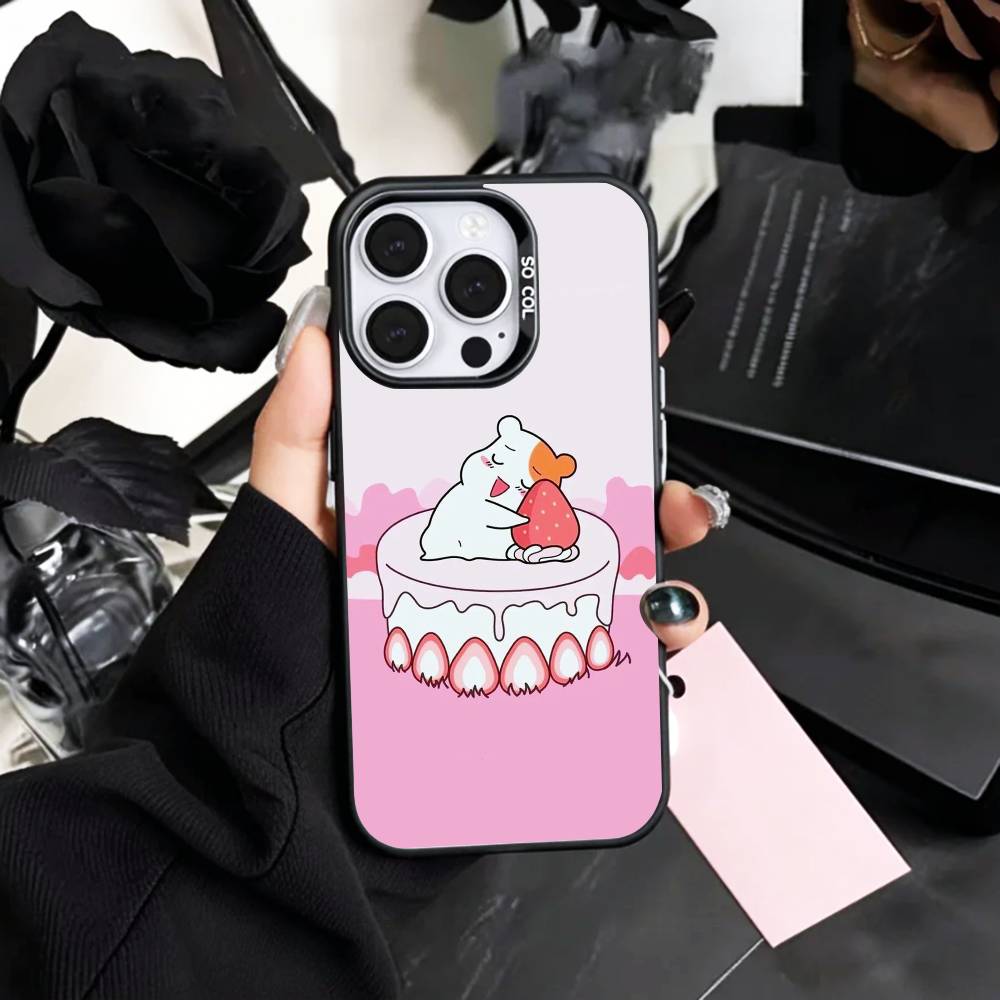 Lovely O-Oruchuban Ebichu   Phone Case For iPhone17,16,15,14,13,12,11 Plus,Pro Max Colored Silver Plated Inside Cover