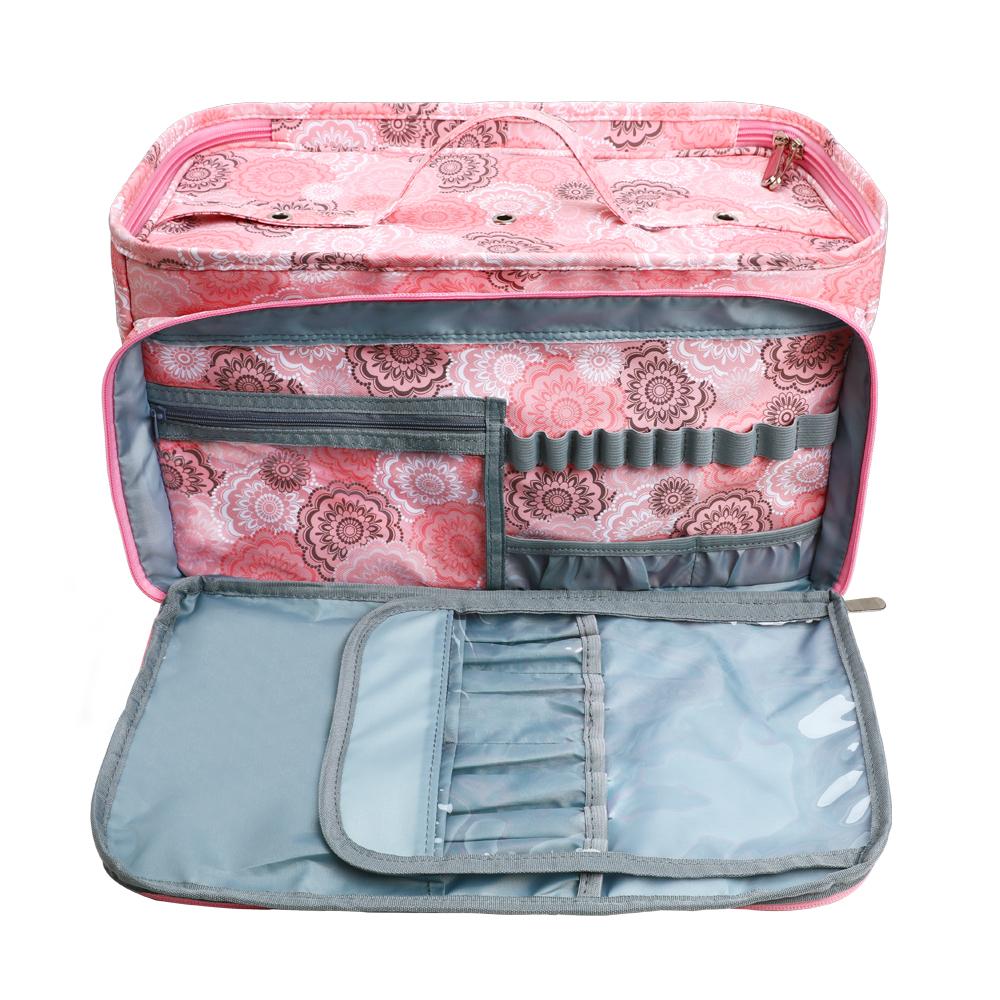 

Empty Knitting Square Storage Bag Wool Knitting Save Tool Sewing Model Pink Printing Handbag DIY Tool Storage Bag