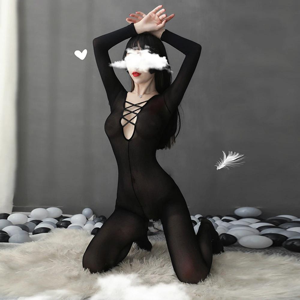 Sexy Mesh Fishnet BodyStockings For Women Hollow Out Erotic Lingerie Femme Exotic Porno Plus Size Bodysuits Exotic Nightwear