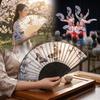 Antique Bamboo Folding Fan Ink Wash Painting Portable Fan Decorative Silk Hand Fan  Hanfu Cheongsam