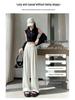 New Chinese Style 2025 Spring/Summer Women's High Waist Plus Size Wide-Leg Pants with Frog Buttons