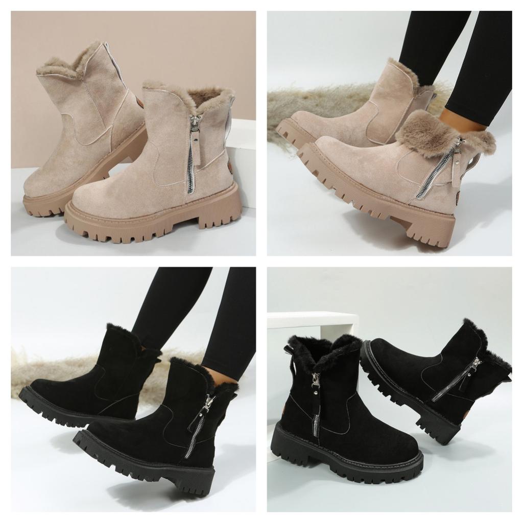 Snow Boots Women's European and American Winter New Velvet Women's Shoes Thermal Boots 2025 Cotton Shoes Foreign Trade Large Size Women's Boots