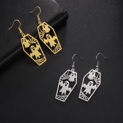 Halloween Ghost Face Ohrringe Hängeohrringe Edelstahl Ghostface Ohrring Geist Spinnennetz Halloween Party Schmuck Geschenk