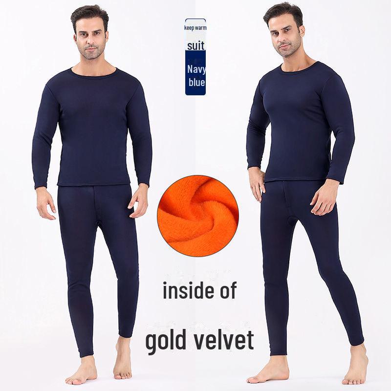 Golden Velvet Thermal Underwear for Men & Women: Thickened, Single Layer, Cold-Proof Autumn Suit for Adults & Couples