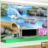Fototapeta 3D Labutí jezero Přírodní scenérie Nástěnná malba Obývací pokoj TV Pohovka Ložnice Bytové dekorace Nástěnné malby