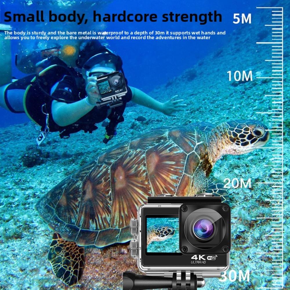 4K Sports Camera Waterproof High Definition Dual Screen Wifi Remote Control Outdoor Shooting Cycling Skiing Underwater Camera