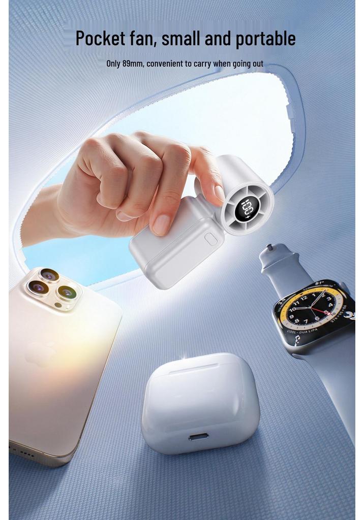 Portable USB High-Speed Turbine Fan - Compact Handheld Semiconductor Cooling Fan for Home Use