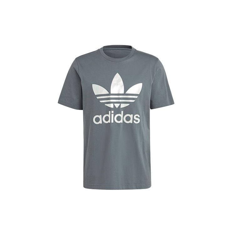 adidas originals Trefoil Holo T Casual Sports Round Neck Short Sleeve Blue Men s GN8272 XS