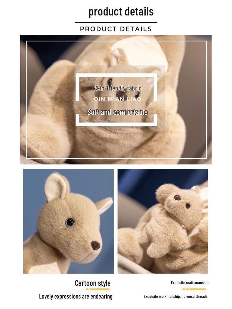 Aussie Mother & Baby Kangaroo Plush Toy - Parent-Child Zoo Gift
