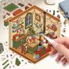 Cat Christmas House Landscape Stickers, Fun and Stress-relieving Collage Miniature World Scene Stickers