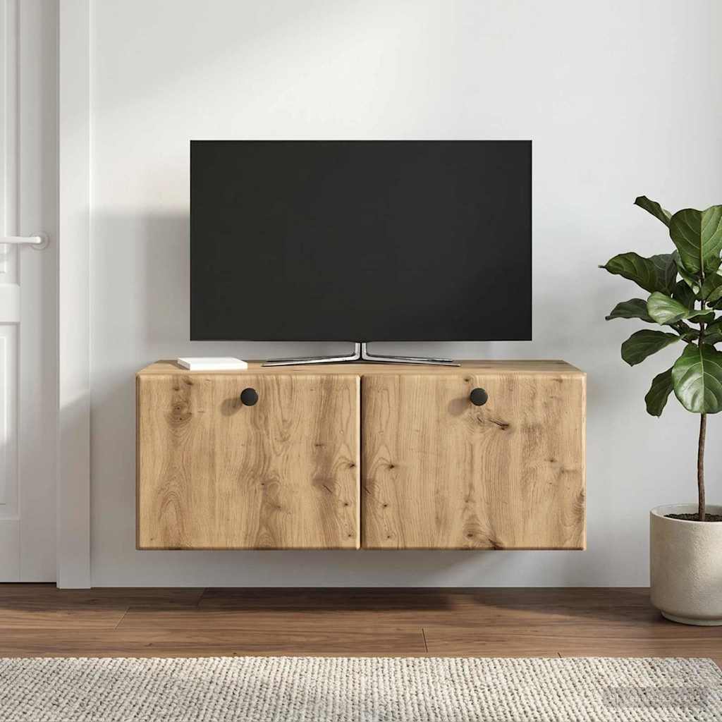 Wall Mounted TV Cabinet 78.5 x 31 x 30 cm Artisan Oak