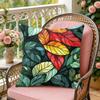 Classic Leaf Glass Cushion Cover Soft Plush Throw Pillow Cover  DoubleSided Decorative Cushion Case  Sofa Bedroom Home Decor
