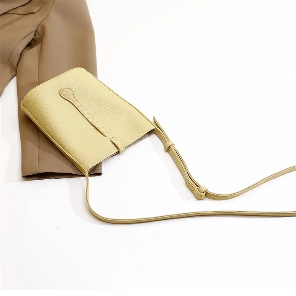 

Женская мягкая маленькая сумка для телефона через плечо, женская модная универсальная сумка-ведро, кошелек, сумка через плечо для покупок жёлтый