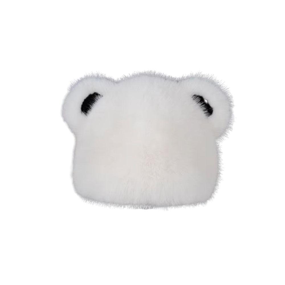 Fashion Bear Ear Fur Cap For Women Fur Hat Autumn and Winter Fur Hats Mongolian Hat Brimless Plush Fluffy Skiing Riding Warm Cap