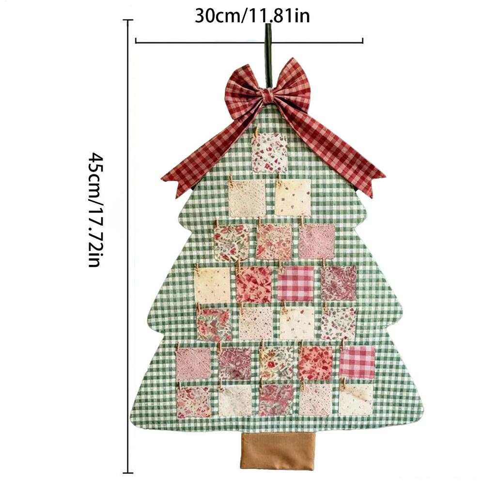 Christmas Calendar Advent Christmas Tree 24-Days Home Decor Reusable Cotton Cloth Wall Calendar For Living Room Hallway Bedroom