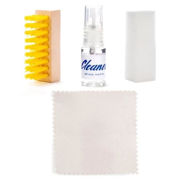 Set de cirage pour chaussures - Kikkerland - 5 pièces - Bois et microfibre - 11 x 8 cm - Nettoyage facile