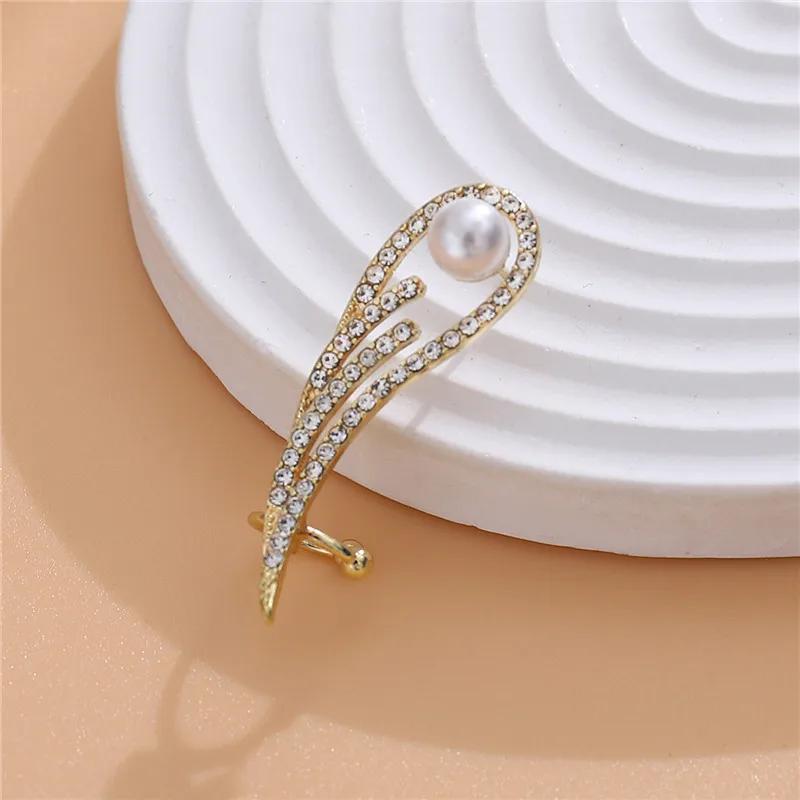 Eenvoudige Legering Lange Vleugel Stud Temperament Veer Oorbellen Zilveren Vleugels Vorm Elf Oor Manchet Oorbellen Sieraden Accessoires Cadeaus