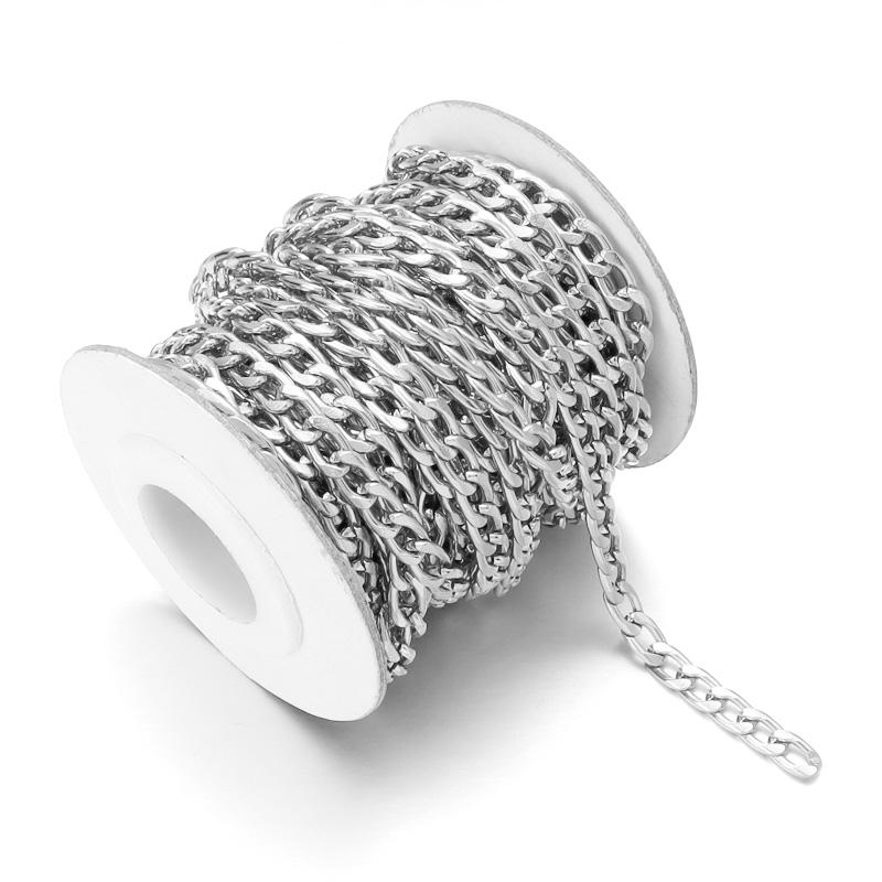 5Yards/Roll Metal Aluminum Chain Twist Chain Bulk Chain For DIY Jewelry Making Necklace Bracelet Clothing Bag Accessory Supplies
