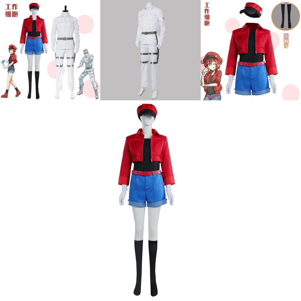 Cells At Work Red White Blood Cell Cosplay Outfit With Polyester Material For Game And Anime Character Role Play
