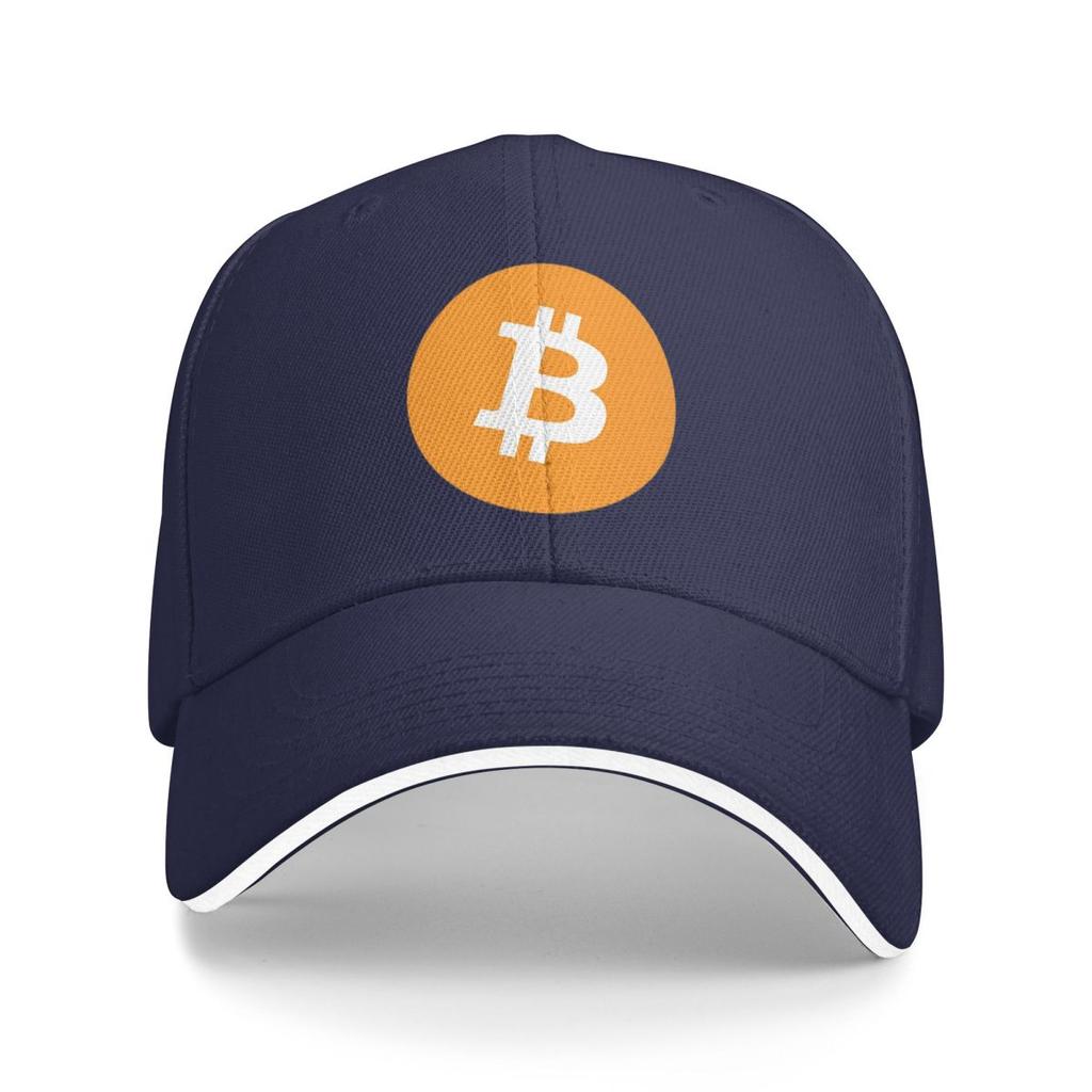 Bitcoin Icon Kryptowährung Kunst Baseballkappen Snapback Baseballmützen Atmungsaktiv Lässig Kappe Outdoor für Männer und Frauen