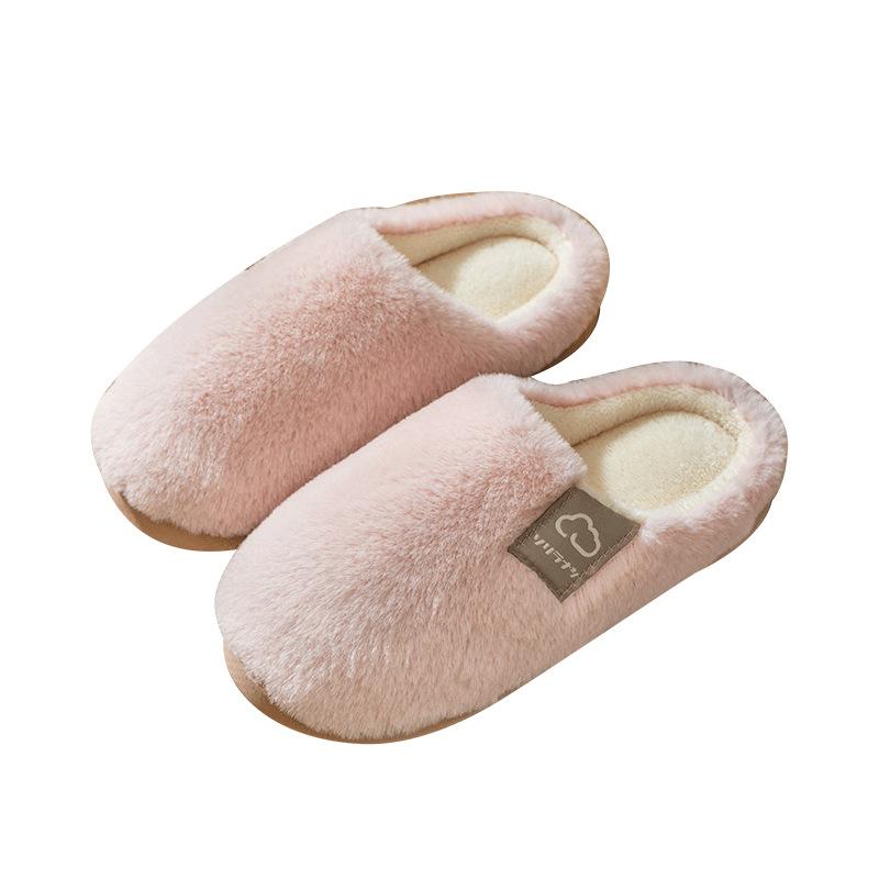 Cotton slippers women's spring and autumn indoor winter home use non-slip home warmth winter plush men's customization