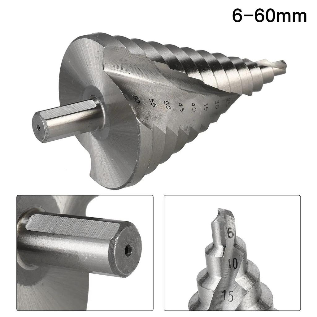 6-60Mm Stap Boor Pagode Boor Spiraal Multifunctionele Boor Power Tool Voor Professionele Houtbewerking Onderdelen Accessoires