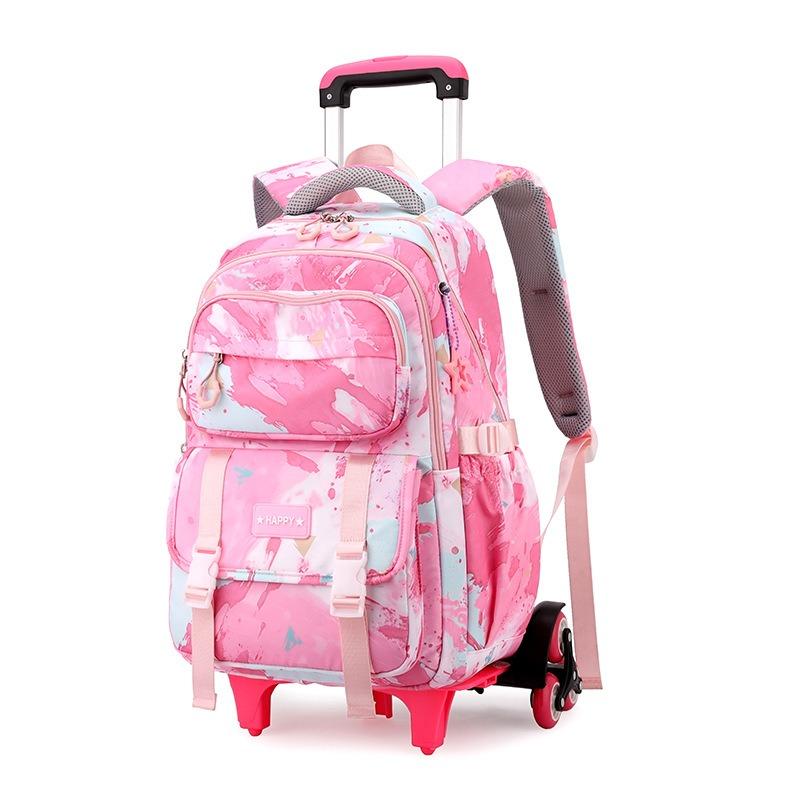 

Школьная сумка-тележка Школьные сумки на колесиках Студенческий рюкзак 6 колес (34*20*47СМ)ZRY5193 розовый