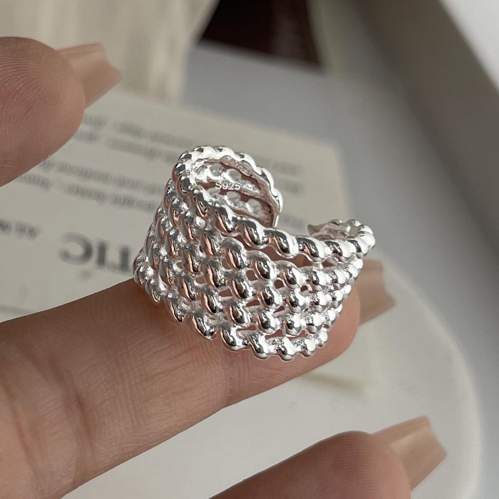 Xiaomi 925 Sterling Silver Rings for Women Couple Minimalist Handmade Simple Wide Dots Ring Fine Jewelry Gift Prevent Allergy