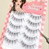 Dream Deer Fairy Manga Long Thin False Eyelashes - Cross-Section Mesh for Sweet, Enlarged Eyes