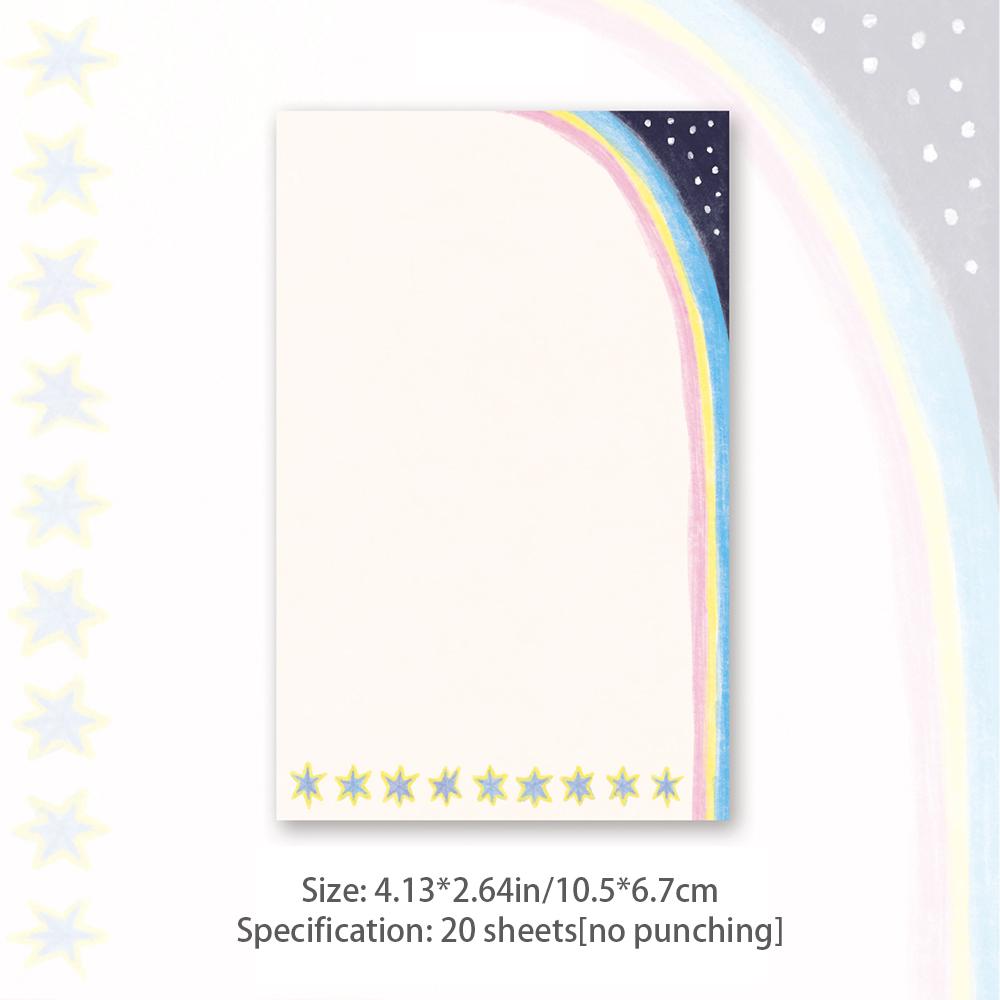 Wishing Star Memo Japanese Hand drawn Basic Ins Handheld Account Collage Material Non Sticky, M5 Inner Page No Punching