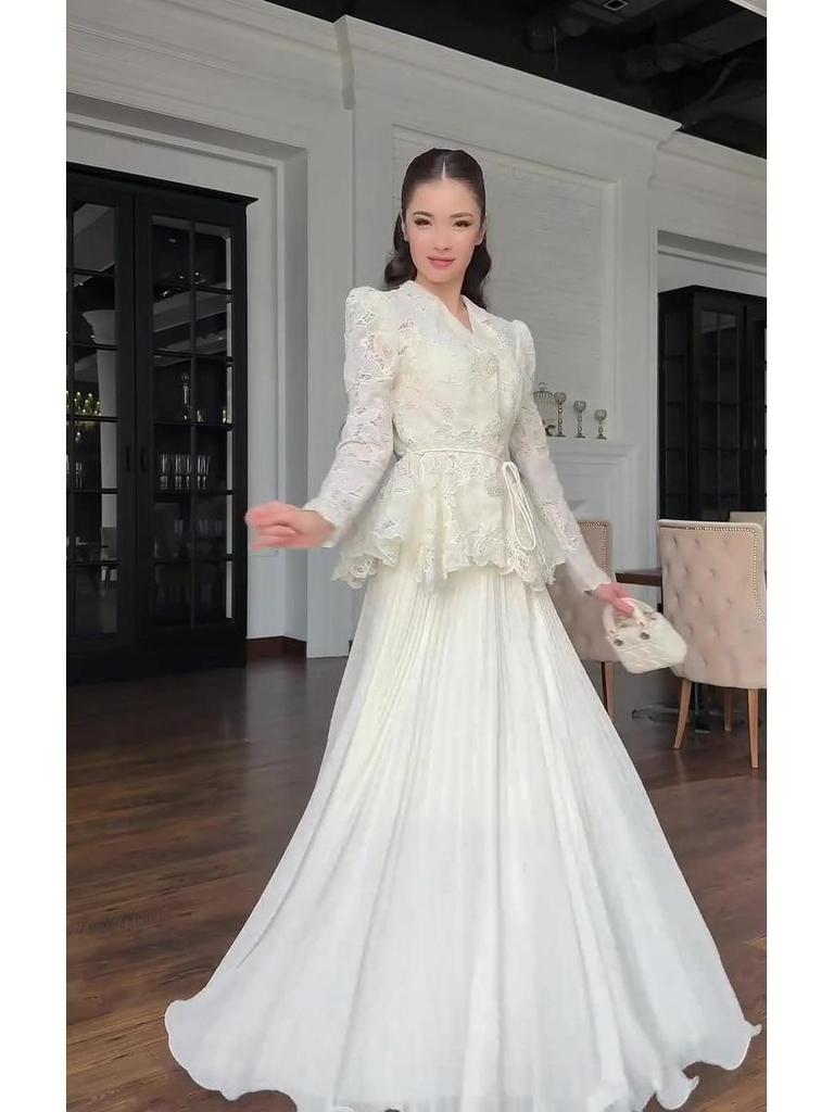 Elegant Long-Sleeved Dress Set for Autumn 2025 - European & American Style