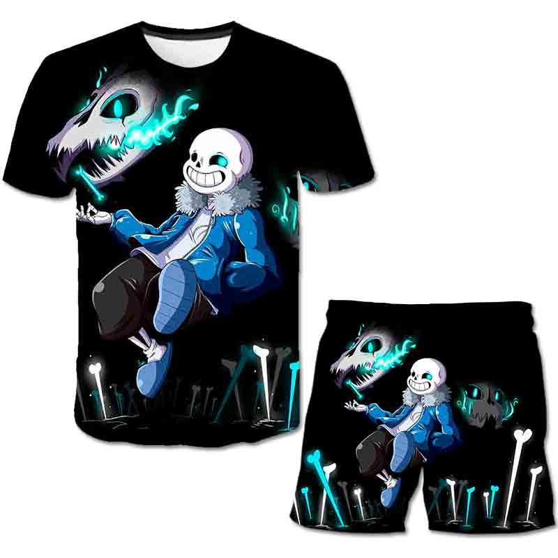 New Toddler Boys Undertale Game T Shirt Clothes Set Outfit Children Swearshirt Baby Girls T shirt+Pants Suit 2pcs Kids Clothing