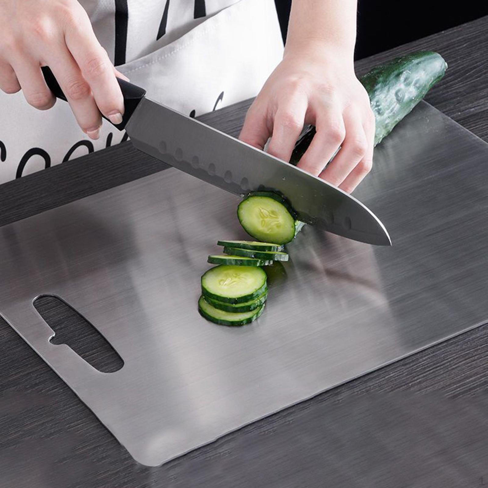 

Разделочная доска из нержавеющей стали Практичная с ручкой Многоцелевая для кухни дома в помещении 34cmx23cm