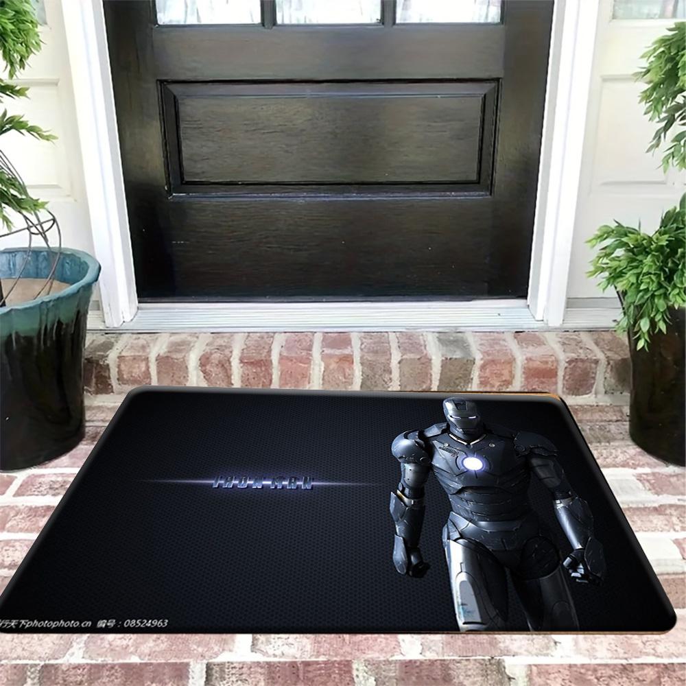 Marvel 1pc Cartoon Print Doormat, Spider-Man in Red and Black Suit with White Spiderweb Background and Black Spider Decorative