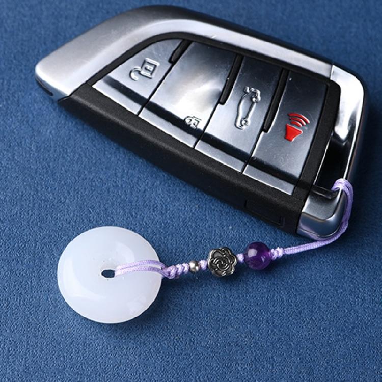 Unique White Jade Buckle Jade Keyrings Charm Vintage Phone Strap Chain Ornament