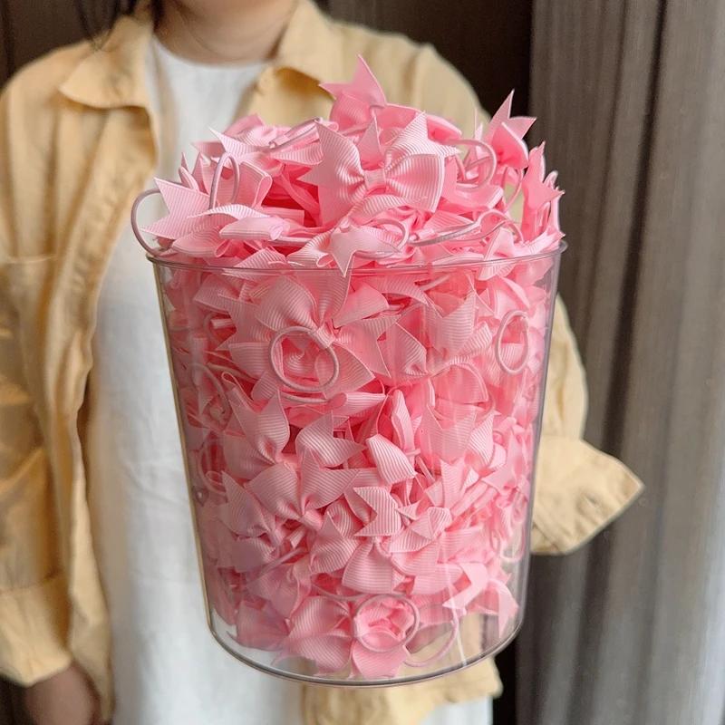 5/10/20Pcs Mini Solid Bows Elastic Hair Bands Kids Girls Small Rubber Band Hair Rope Ponytail Holder Headwear Hair Accessories