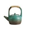Rope Handle Ceramic Teapot Retro Style Gongfu Teapot Natural Jute Rope & Pottery No-Scald Design Daily Brewing Companion