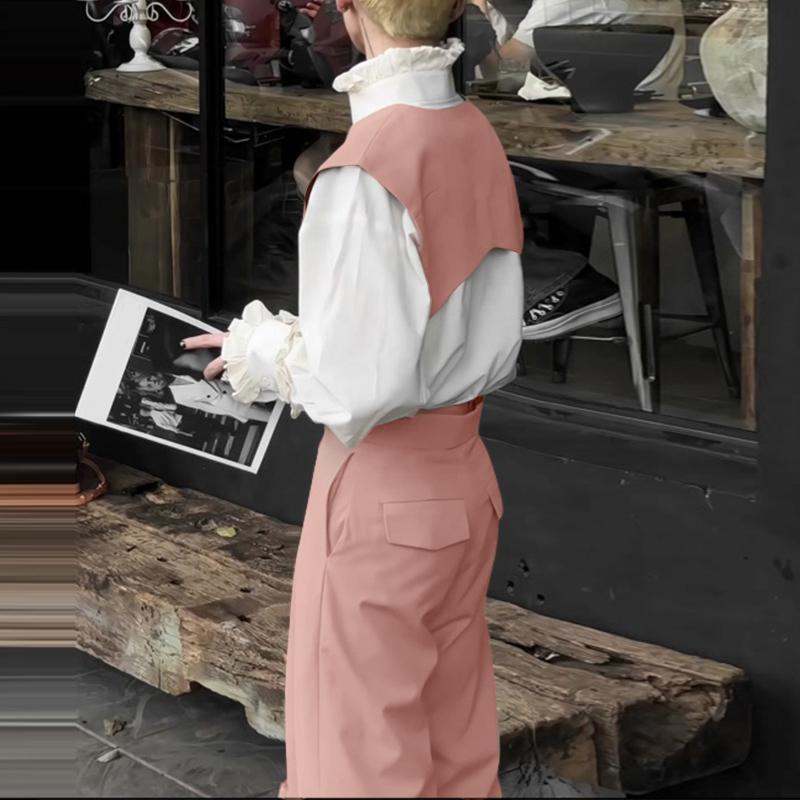 INCERUN 2PCS Men Sleeveless Cropped Tank Tops and Straight Trousers Pants Sets Outfits