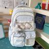 Schoolbag New Schoolbag Female Japanese Ins Cute Dopamine Contrasting Color College Style Primary and Secondary School Students Multi-compartment 