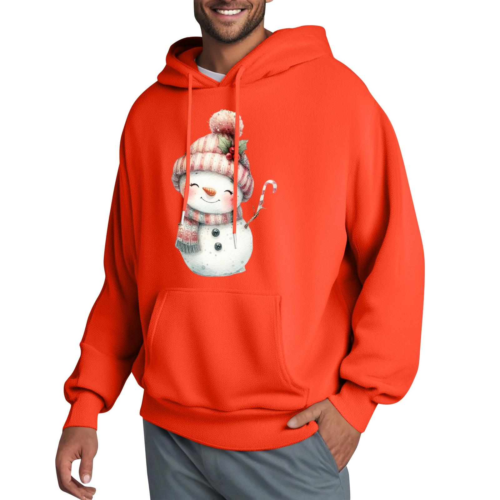 

Мужская толстовка с капюшоном, толстовка контрастного цвета, спортивная повседневная куртка L оранжевый