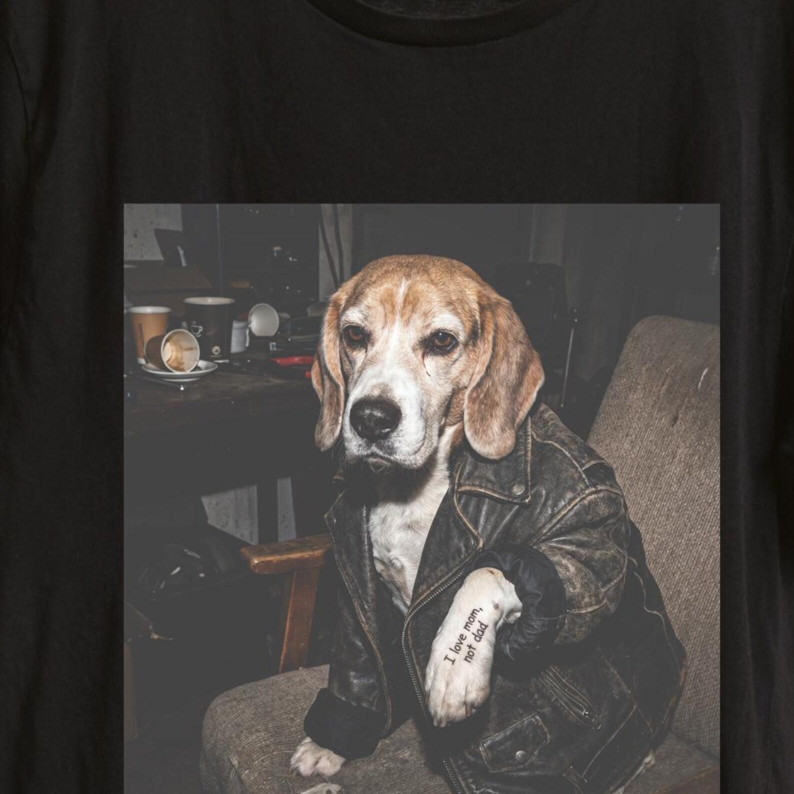 Stylish Funny Beagle Mom Shirt, I Love Mom Not Dad Dog Shirt, Cute Dog Lover Gift, Sarcastic Pet Owner Tee, Funny Beagle Graphic T-Shirt. XL