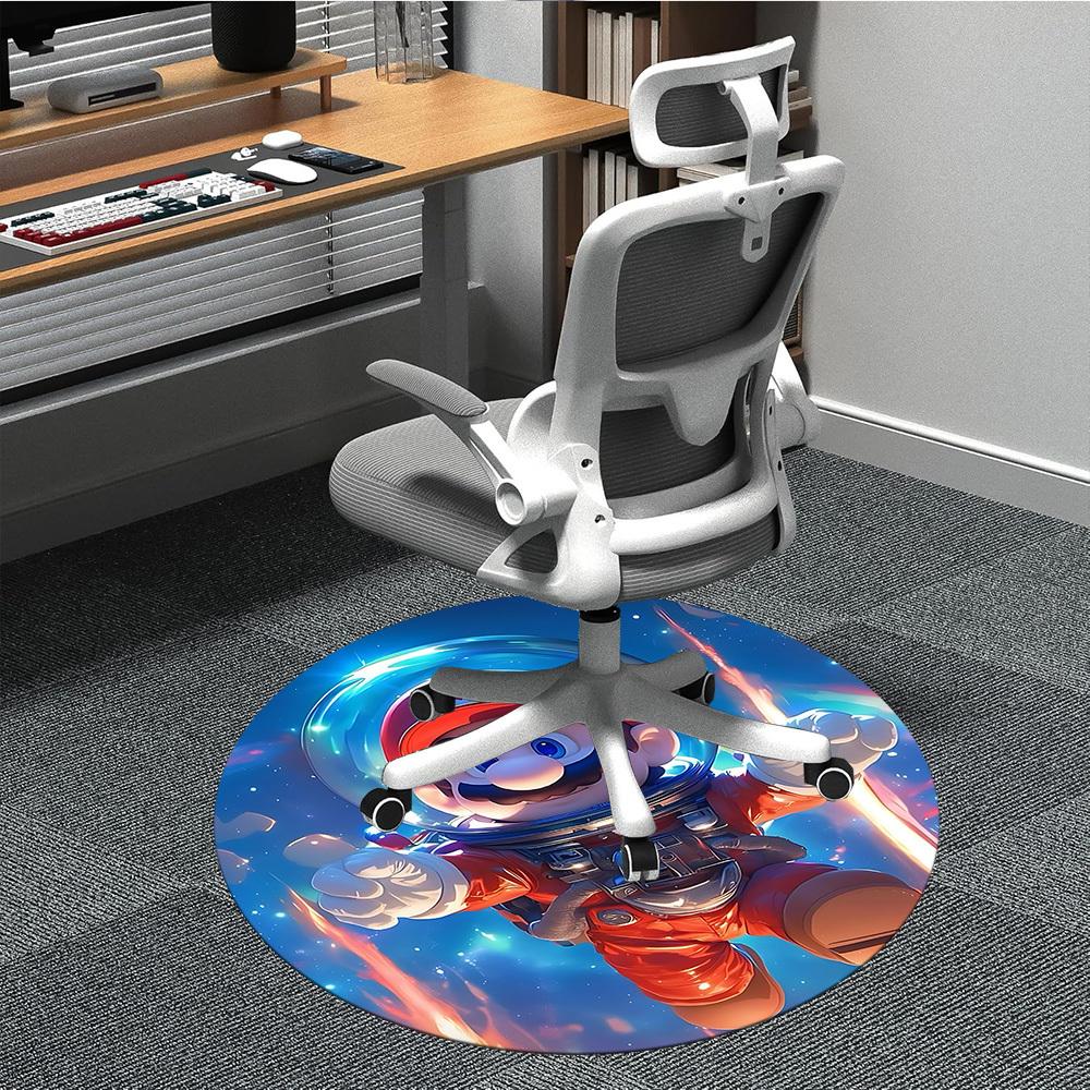 

1pc Cosmic Mario Office Round Area Rug, Indoor Mat Suitable For Office,Bedroom Living Room Home Decor, Room Deco a0928198 80cm by 80cm