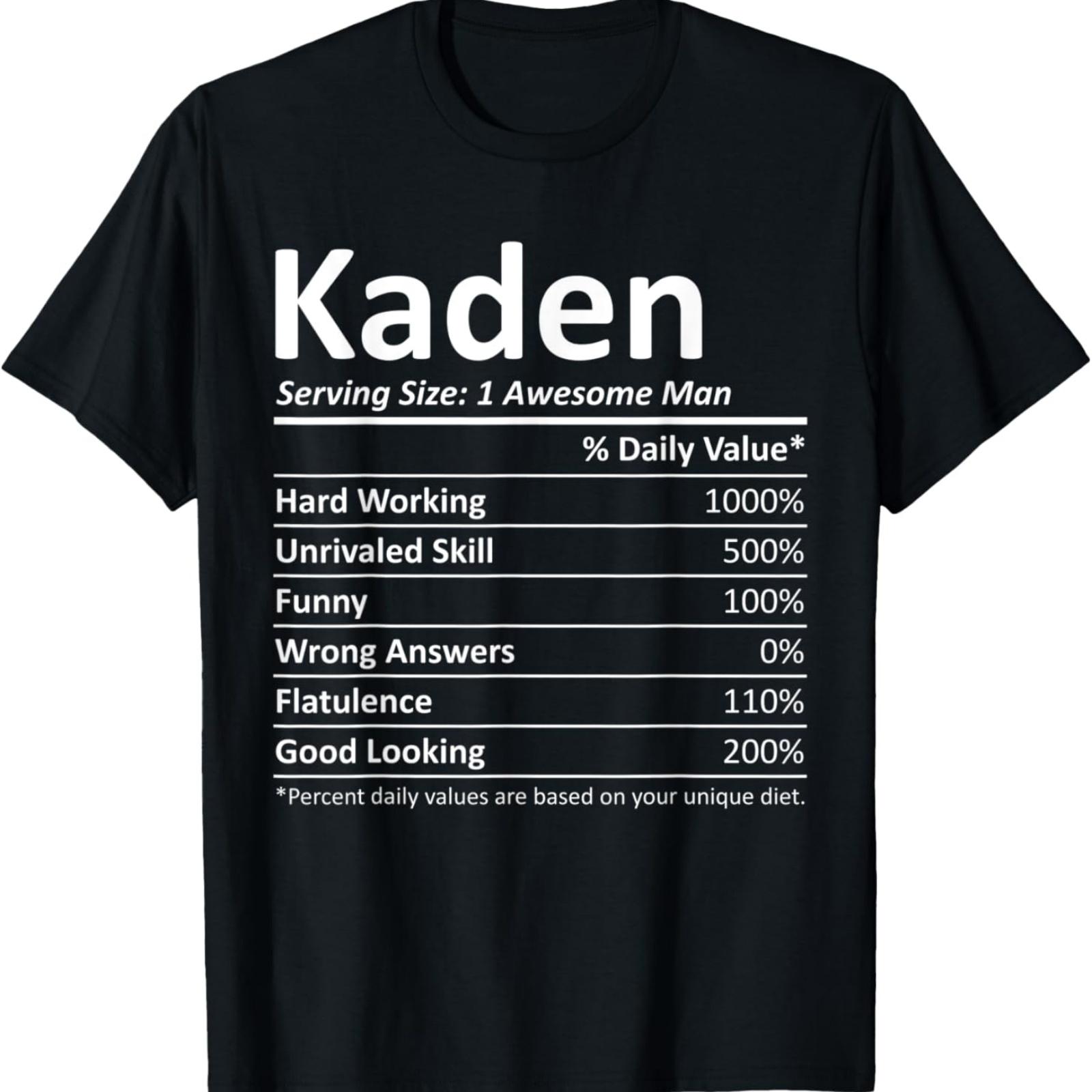 KADEN Nutrition Funny Birthday Personalized Name Gift Idea T-Shirt S