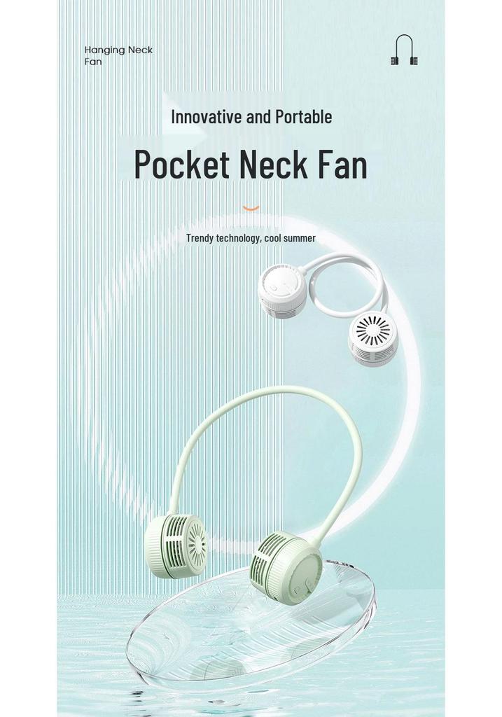 Portable Neck Hanging Leafless Fan: Silent, Folding, Mini Outdoor Companion