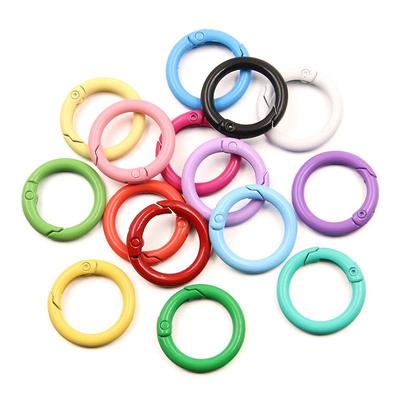 Chaveiro de Argola de Mola Metálica Monocromática DIY 23mm - 15 Cores