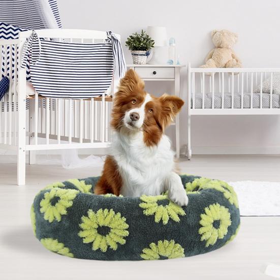 Yousheng Round Donut Cat Nest Anti-slip Pet Cozy Bed Plush Soft Cat Cushion Bed Calming Pet Warm Nest for Small Dogs Cats