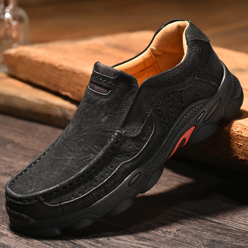 Genuine Leather Men Casual Shoes Luxury Brand Lace Up Sneakers New Trendy Man Hiking Shoes Comfy All-match Male Treking Footwear