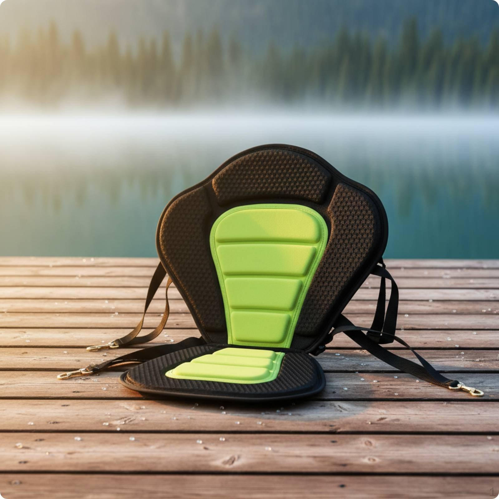 Kayak Seat Backrest EVA Padding Padded Quick Install Canoe Back Support for Deluxe Grn Seat